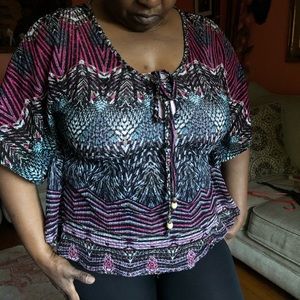 Thin Sheer Multi-Patterned Shirt